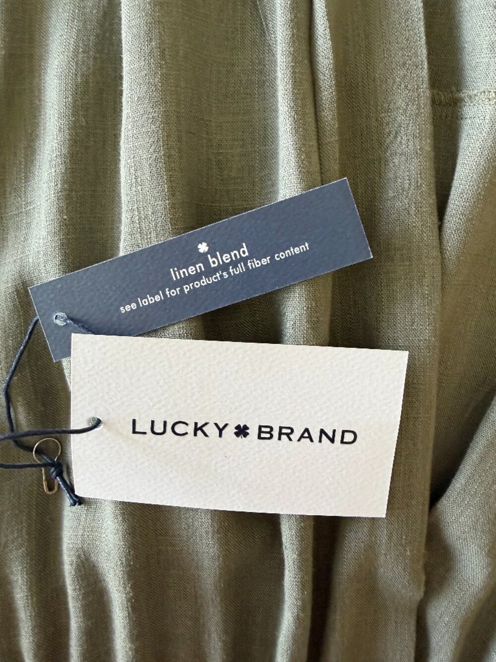 Beautiful XL Olive Green LUCKY Brand linen blend maxi dress - Picture 4 of 6